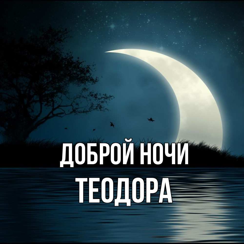 Открытка на каждый день с именем, Теодора Доброй ночи вода Прикольная открытка с пожеланием онлайн скачать бесплатно 