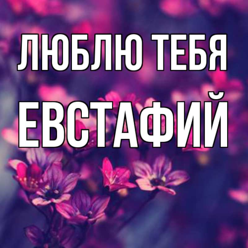 Открытка с именем, Евстафий, Люблю тебя