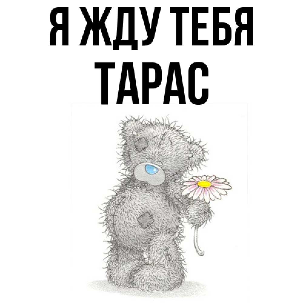 Открытка на каждый день с именем, Тарас Я жду тебя мысли только о тебе Прикольная открытка с пожеланием онлайн скачать бесплатно 