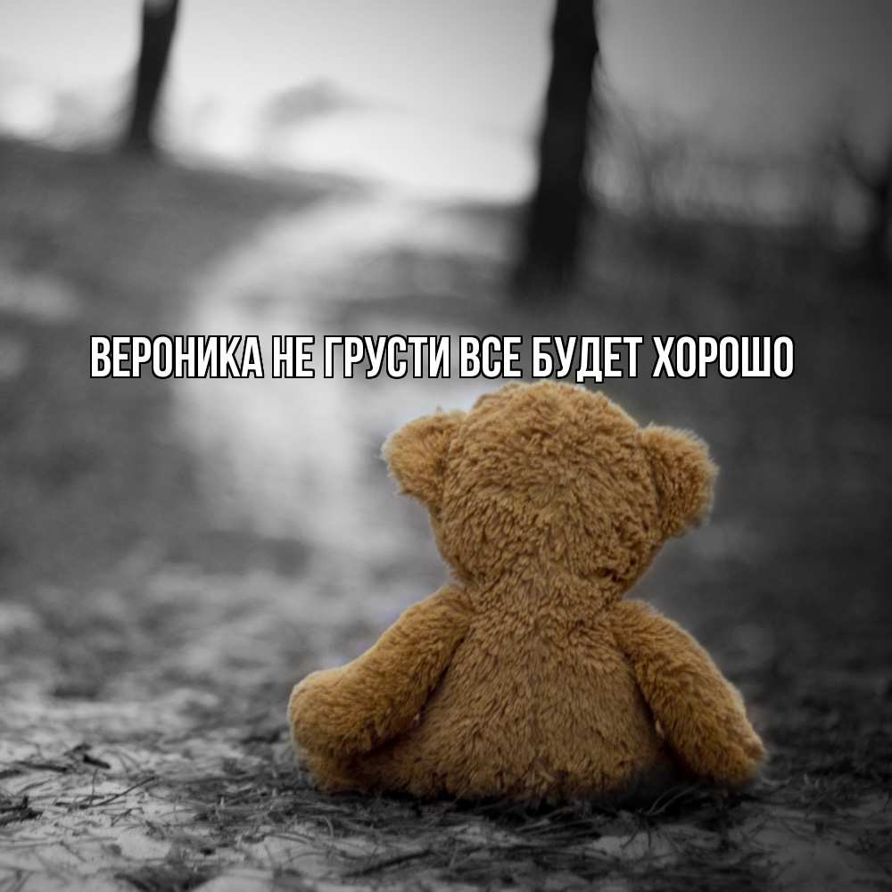 Открытка на каждый день с именем, Вероника Не грусти все будет хорошо медведь со спин Прикольная открытка с пожеланием онлайн скачать бесплатно 