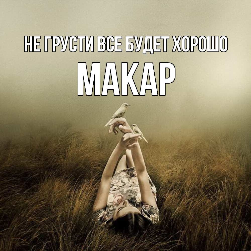 Открытка на каждый день с именем, Макар Не грусти все будет хорошо поле и туман Прикольная открытка с пожеланием онлайн скачать бесплатно 