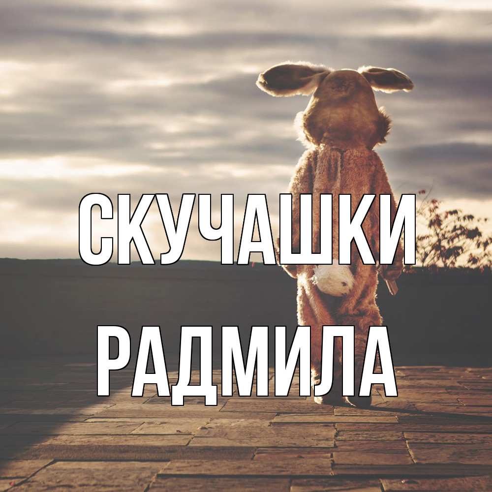 Открытка на каждый день с именем, Радмила Скучашки даже в костюме зайца Прикольная открытка с пожеланием онлайн скачать бесплатно 