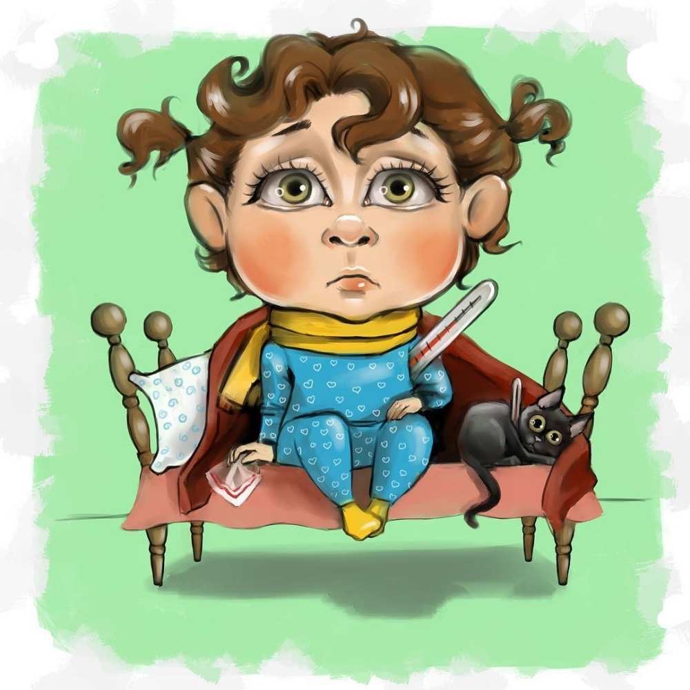 Открытка на каждый день с именем, Юния Скорейшего тебе выздоровления лежит с котом и градусниками Прикольная открытка с пожеланием онлайн скачать бесплатно 