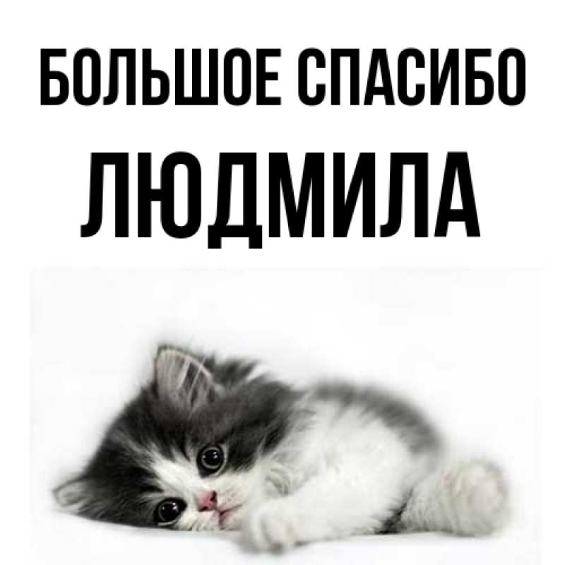 Открытка с именем, Людмила, Большое спасибо